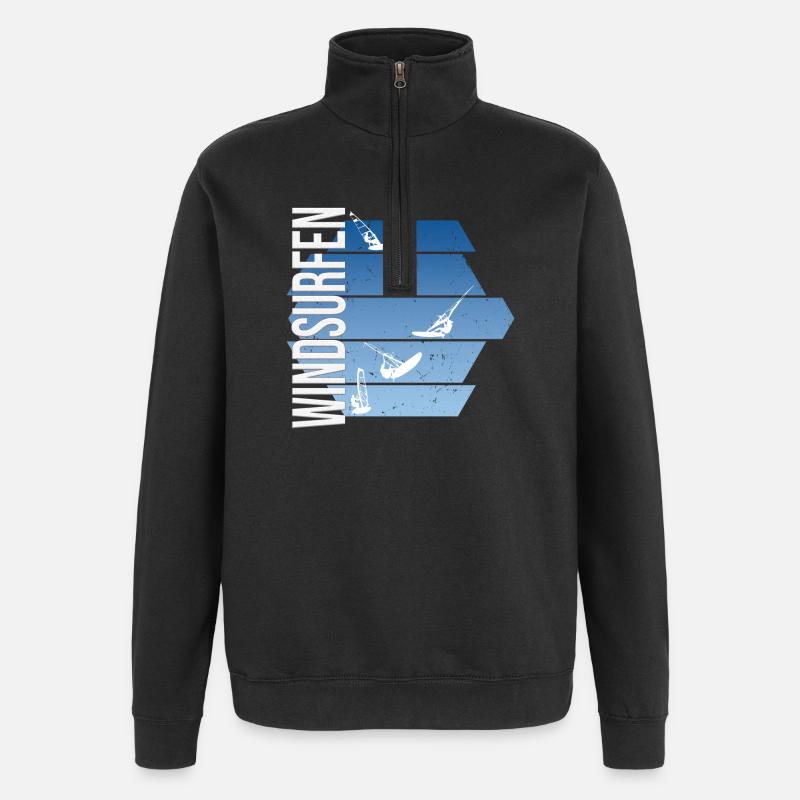 Windsurfen - Surfen - Quarter-Zip-Sweatshirt - Schwarz