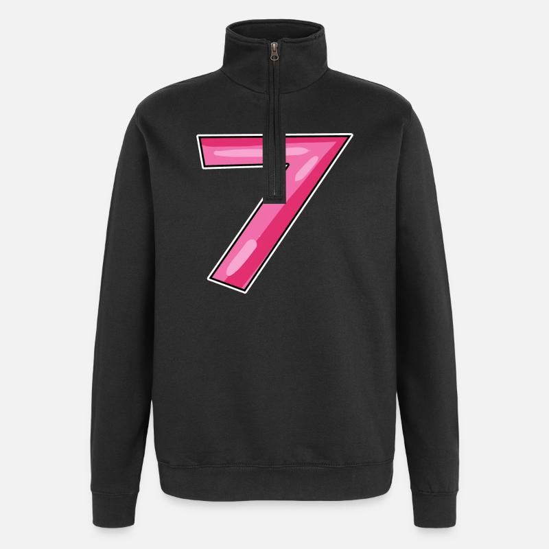 7 - Sweat à zip 1/4 - noir
