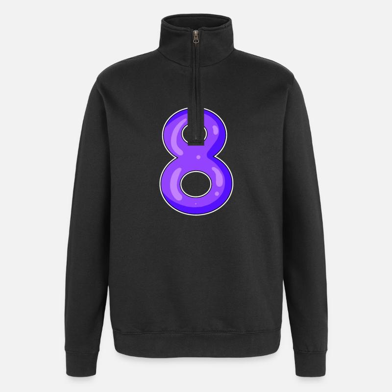 8 Huit - Sweat à zip 1/4 - noir