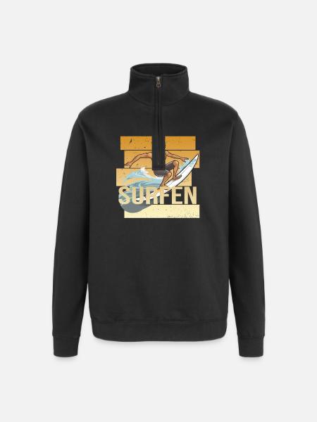 Surfen - Quarter-Zip-Sweatshirt - Schwarz