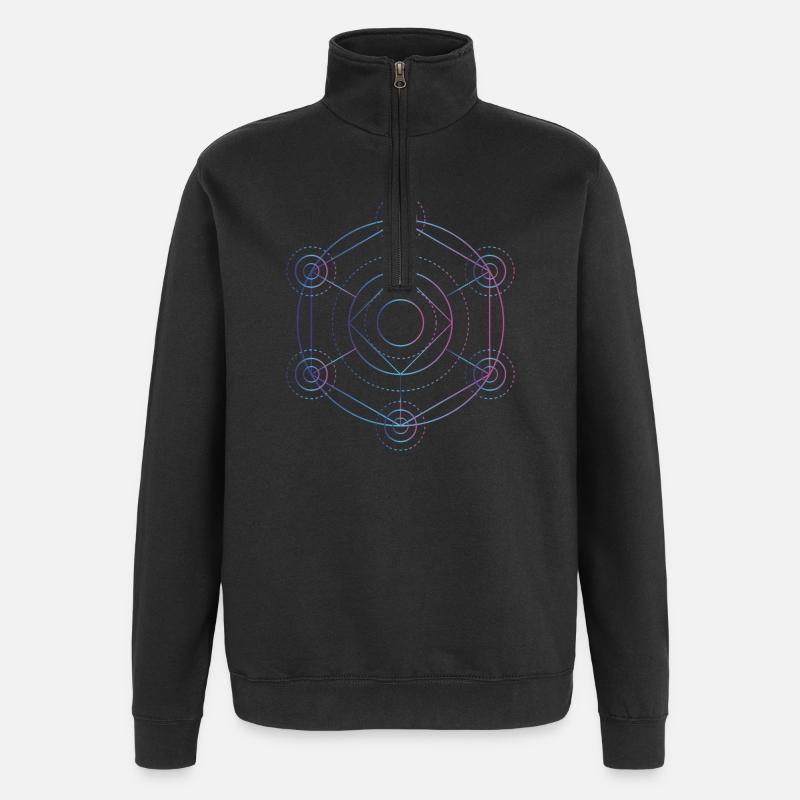 Merkaba - 7 chakras - Sweat à zip 1/4 - noir