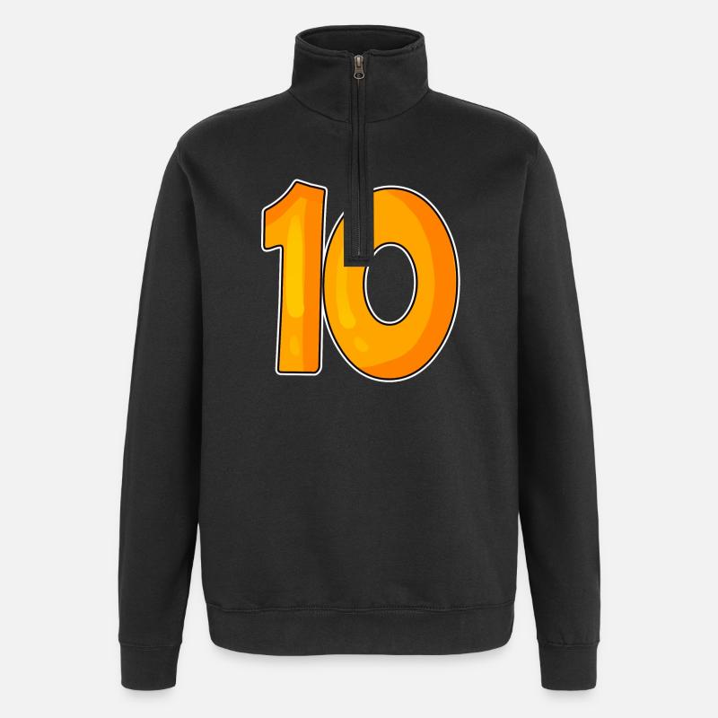 Ten 10 Number Number - Quarter-Zip Sweatshirt - black