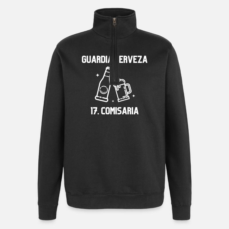 Bierpolizei - Quarter-Zip-Sweatshirt - Schwarz