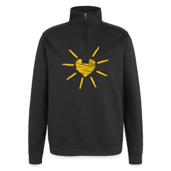 Sun in your heart! - Quarter-Zip Sweatshirt - black - Front - AI Model Female 172 light (172cm) & AI Model Male 178 dark (178cm)