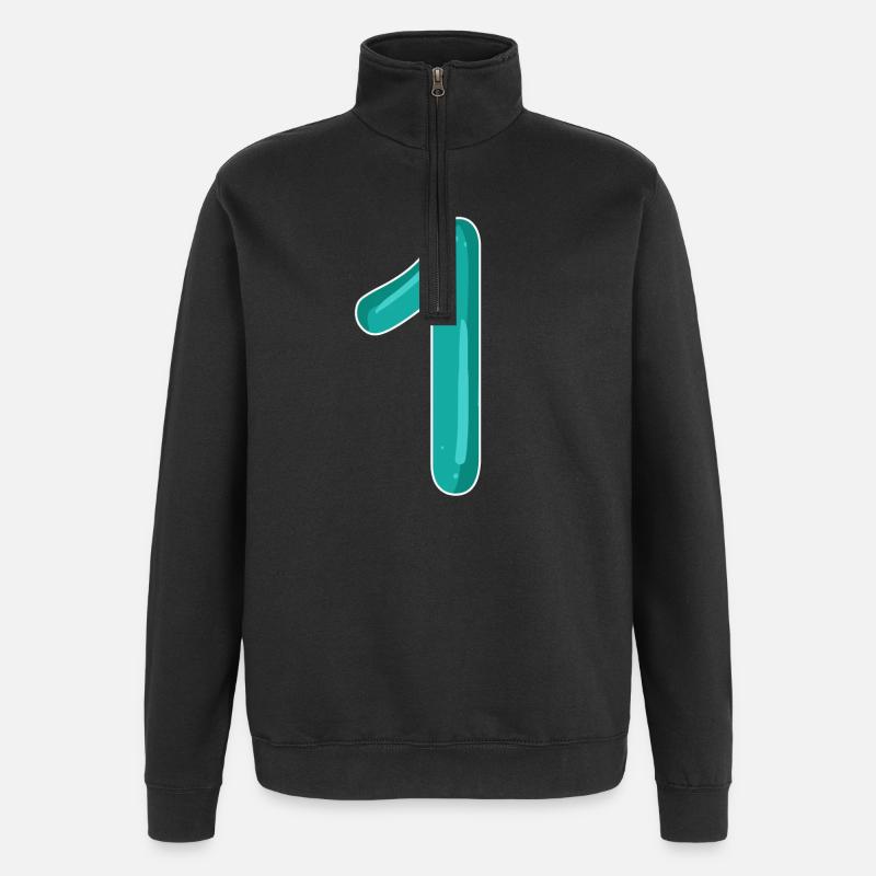 Numéro 1 - Sweat à zip 1/4 - noir