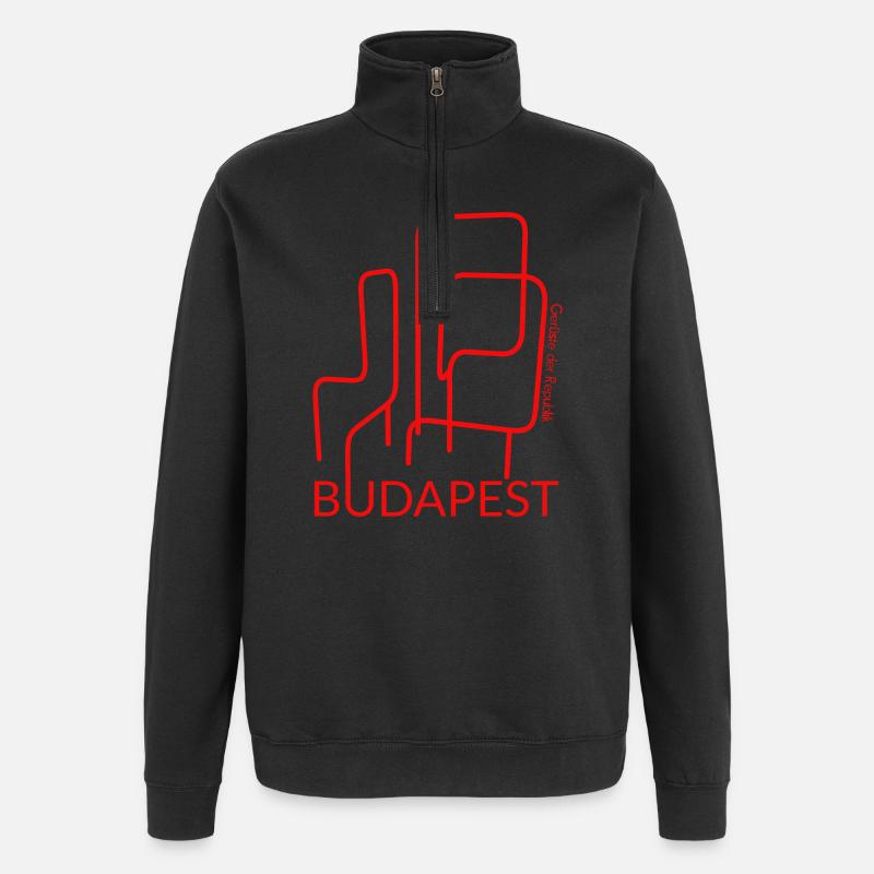 Budapest Klettergerüst - Quarter-Zip-Sweatshirt - Schwarz