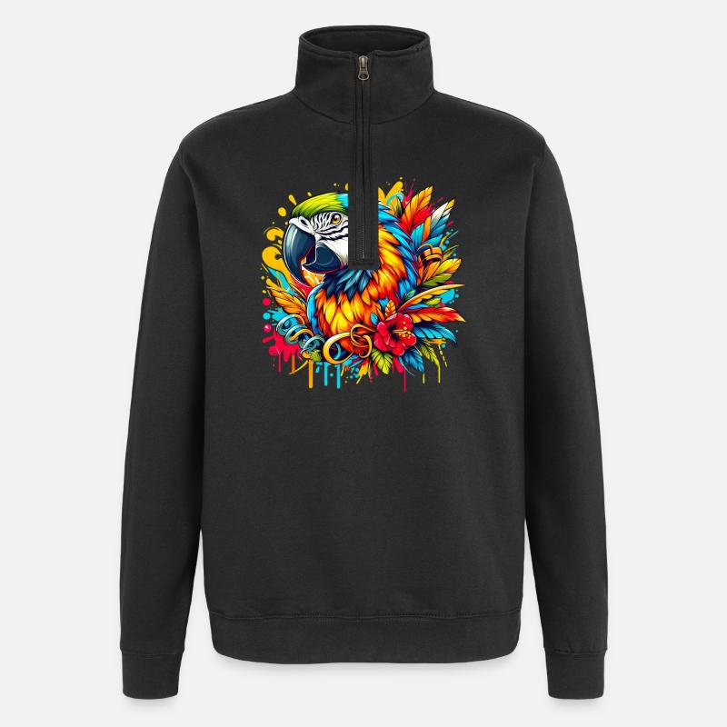 Parrot - Quarter-Zip Sweatshirt - black