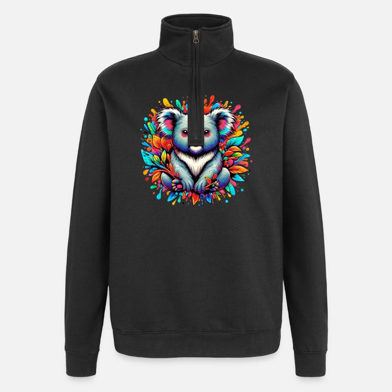 Koala - Sweat à zip 1/4 - noir