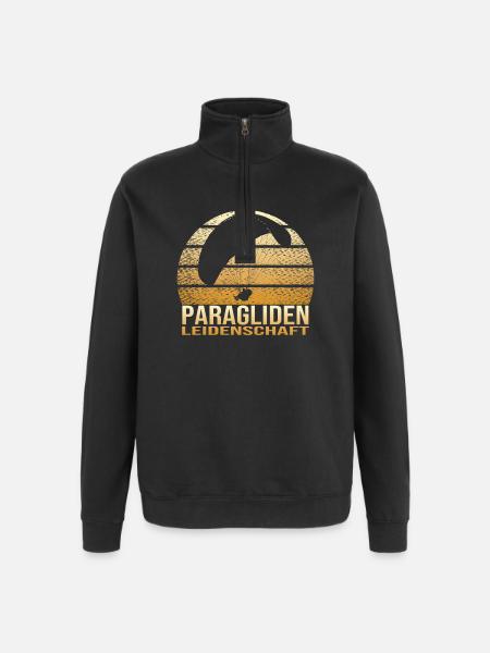 Paragliden Leidenschaft - Quarter-Zip-Sweatshirt - Schwarz