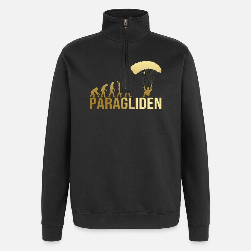 Evolution Paragliden - Quarter-Zip-Sweatshirt - Schwarz