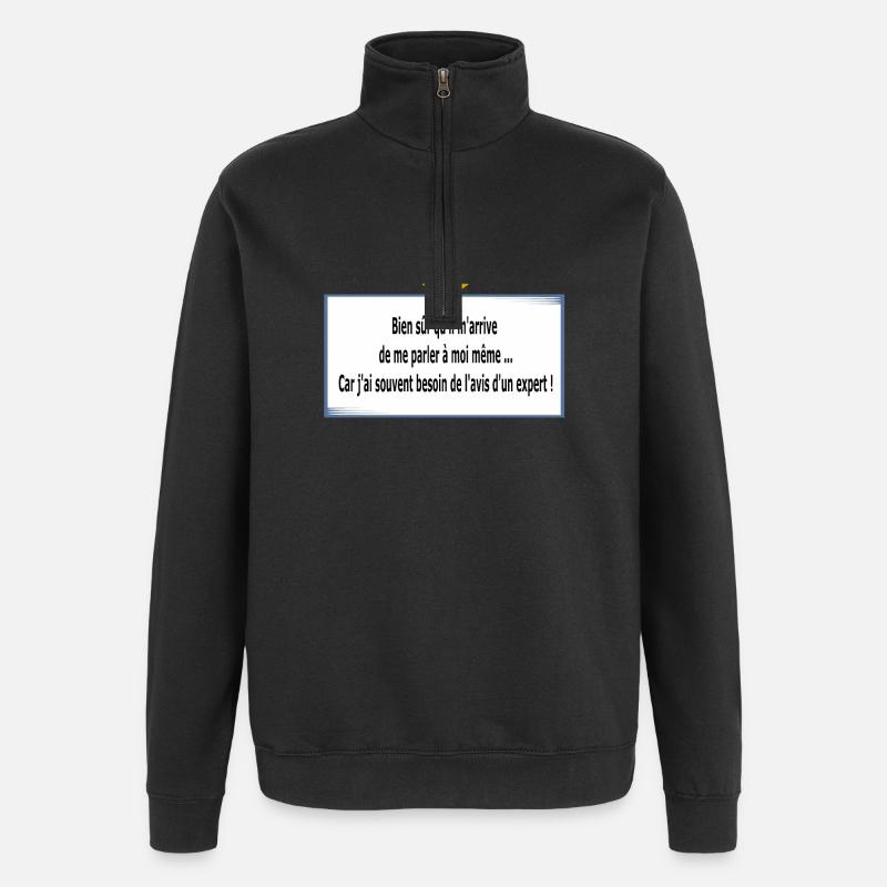 Ich rede mit mir selbst - Quarter-Zip-Sweatshirt - Schwarz