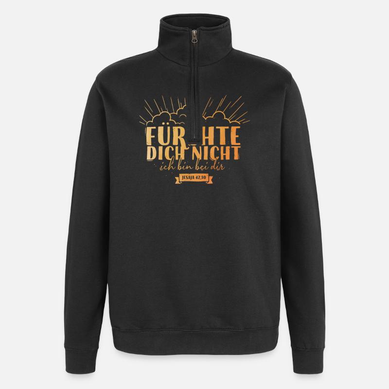 Fürchte dich nicht - Quarter-Zip-Sweatshirt - Schwarz
