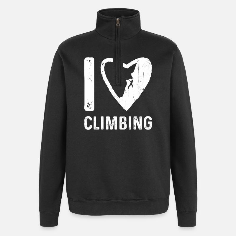 I Heart Climbing - Quarter-Zip Sweatshirt - black