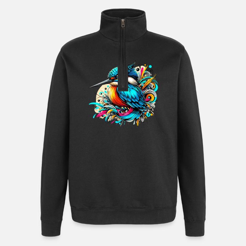 Eisvogel - Quarter-Zip-Sweatshirt - Schwarz