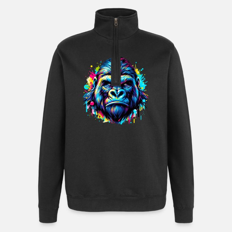 Gorilla - Quarter-Zip-Sweatshirt - Schwarz