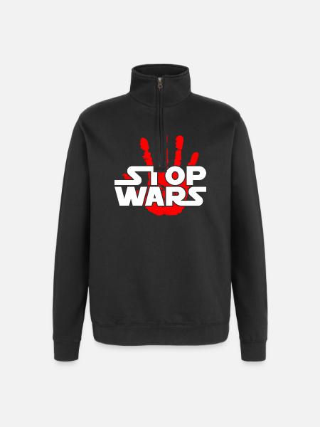 Stop Wars - Quarter-Zip Sweatshirt - black
