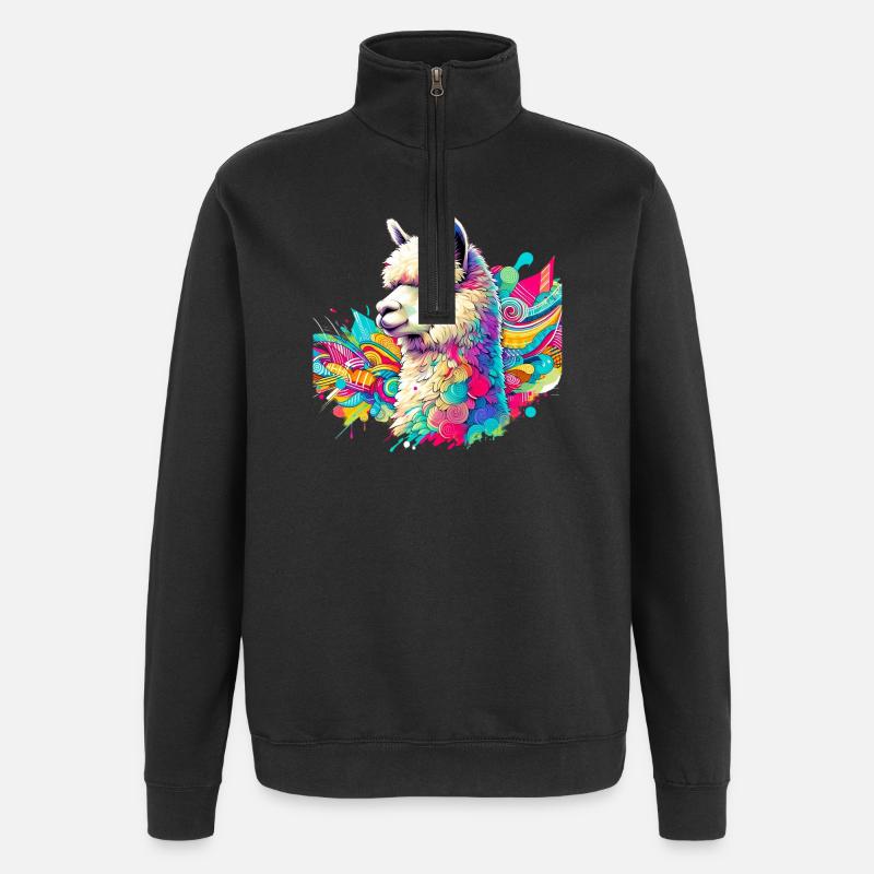 Alpaga - Sweat à zip 1/4 - noir