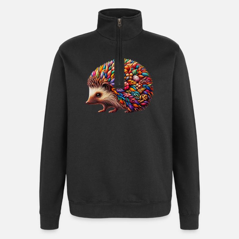 Hedgehog - Quarter-Zip Sweatshirt - black