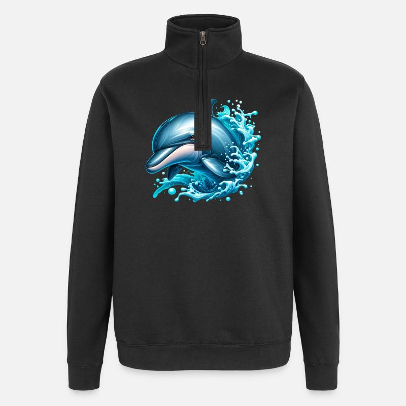 Dauphin - Sweat à zip 1/4 - noir