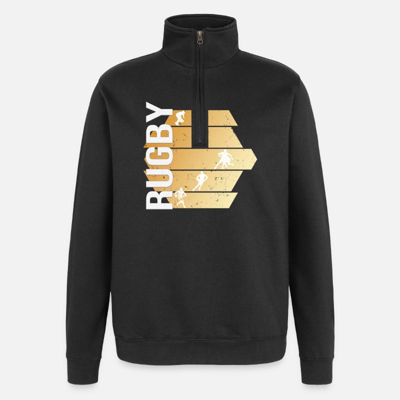 Rugby - Quarter-Zip-Sweatshirt - Schwarz