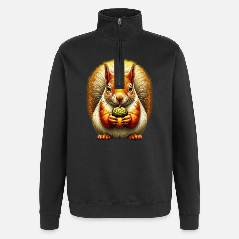 Eichhörnchen - Quarter-Zip-Sweatshirt - Schwarz
