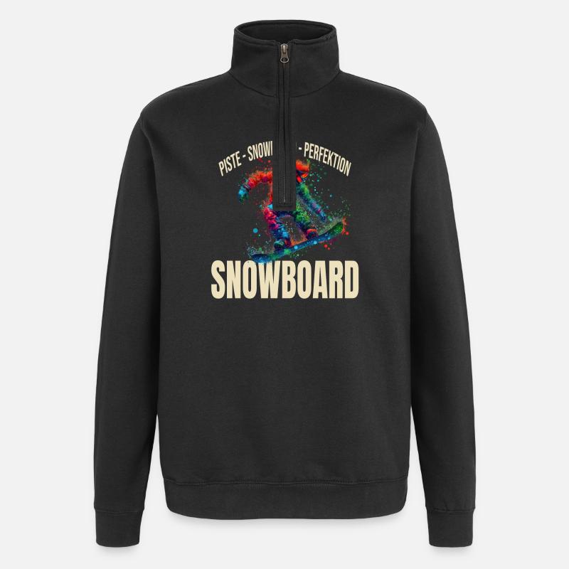 Piste - Snowboard - Perfektion - Quarter-Zip-Sweatshirt - Schwarz
