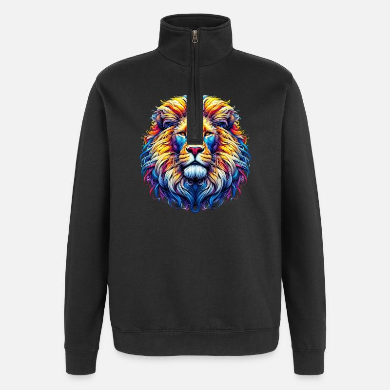 Lion - Quarter-Zip Sweatshirt - black