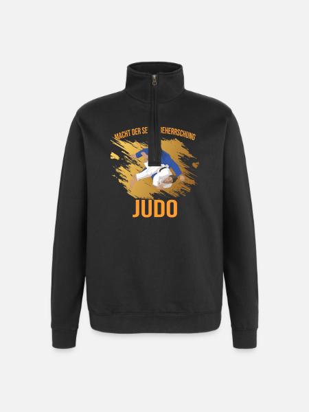 Macht der Selbstbeherrschung - Judo - Quarter-Zip-Sweatshirt - Schwarz