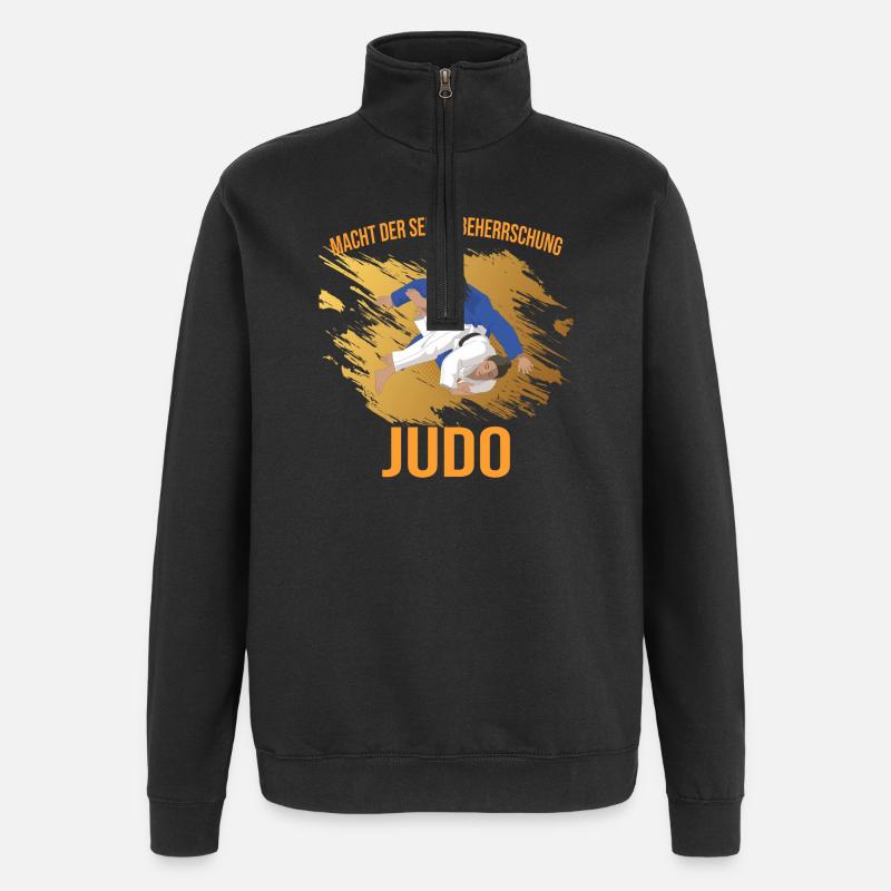 Macht der Selbstbeherrschung - Judo - Quarter-Zip-Sweatshirt - Schwarz