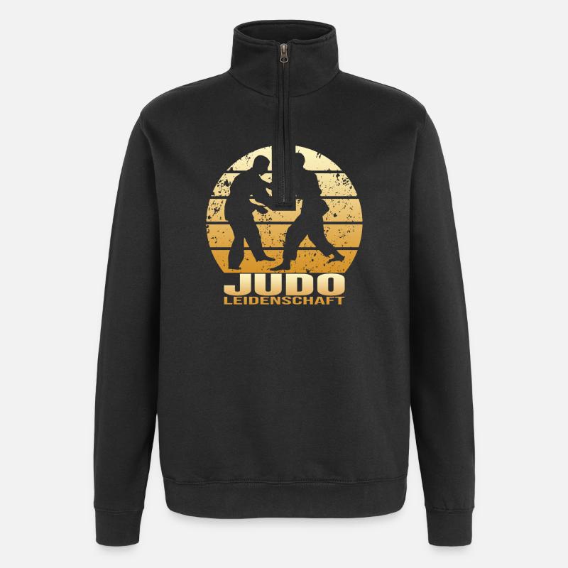 Judo Leidenschaft - Quarter-Zip-Sweatshirt - Schwarz