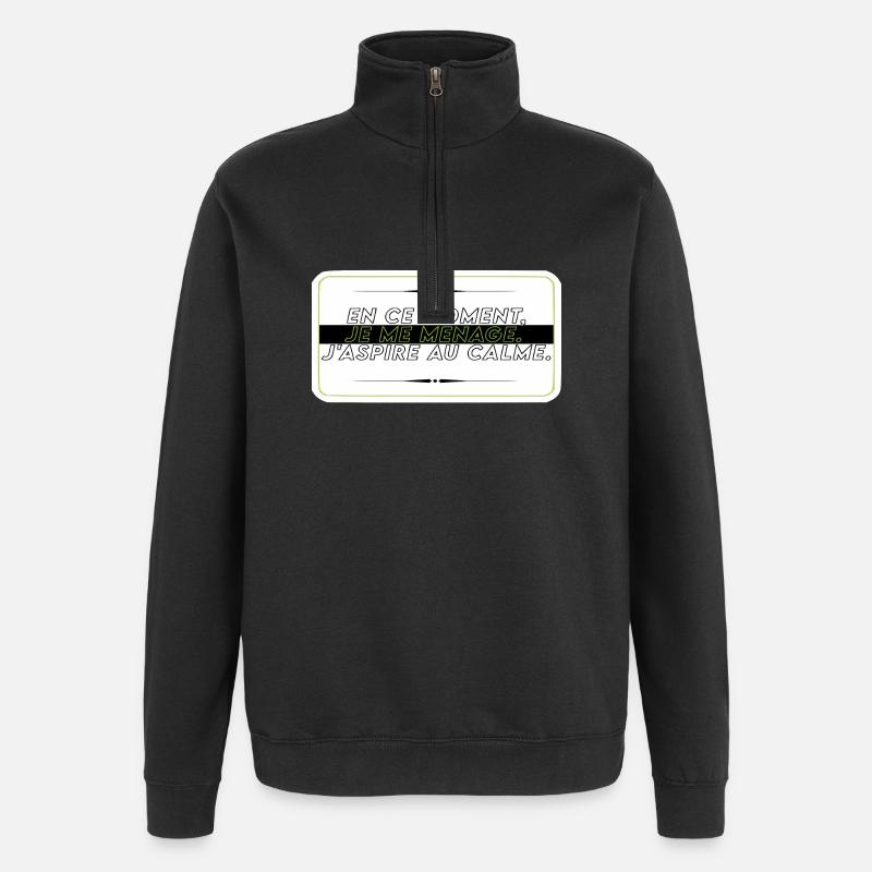 Je me ménage - Sweat à zip 1/4 - noir
