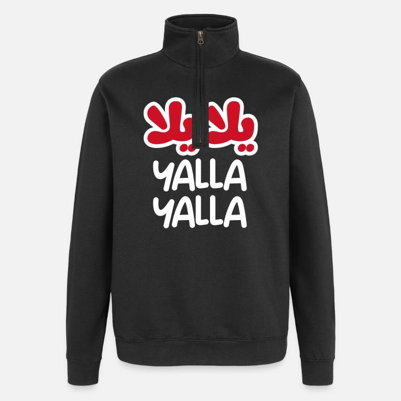 Yalla Yalla (dunkel) - Quarter-Zip-Sweatshirt - Schwarz