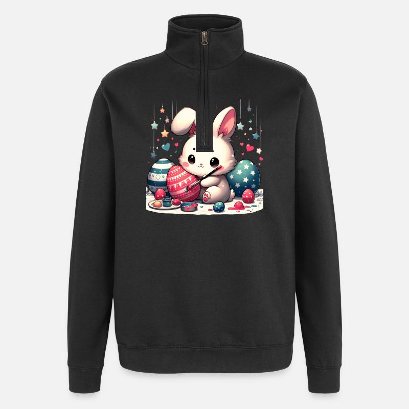 Joyeuses Pâques - Sweat à zip 1/4 - noir