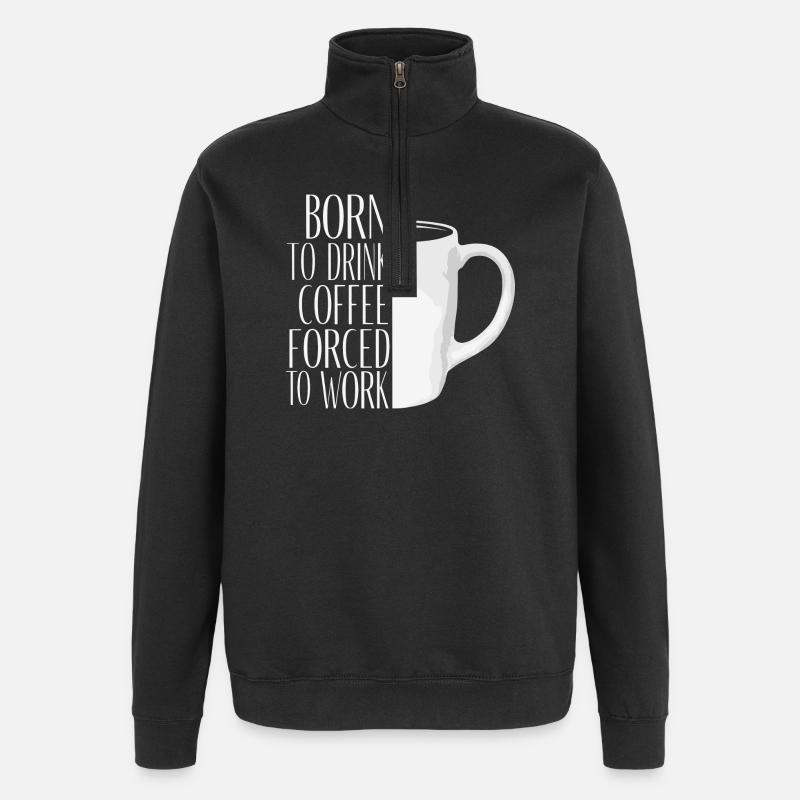 Original Motivational Coffee Mug - Quarter-Zip Sweatshirt - black