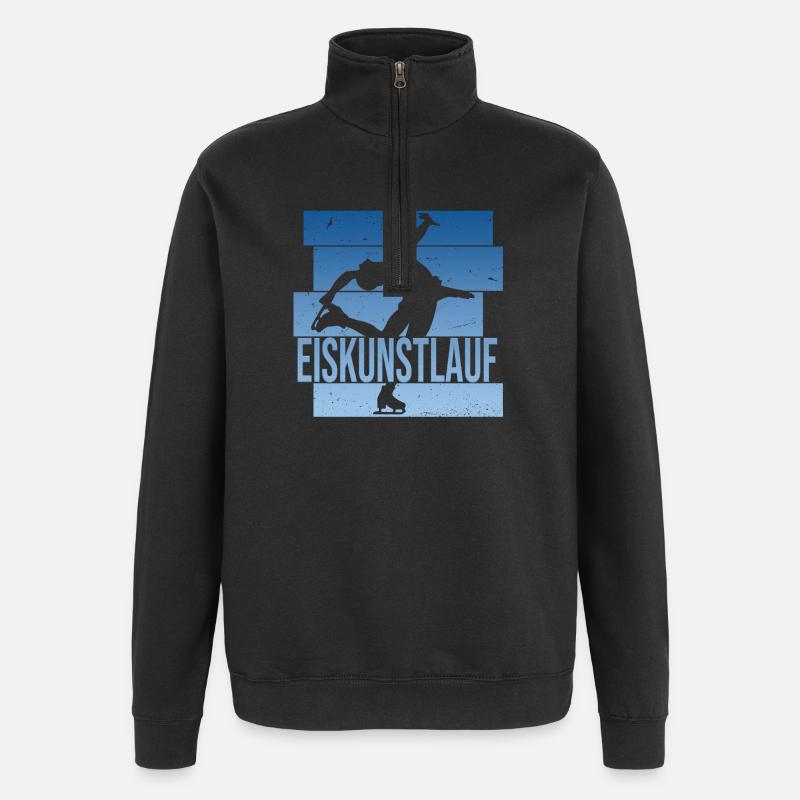 Eiskunstlauf - Quarter-Zip-Sweatshirt - Schwarz