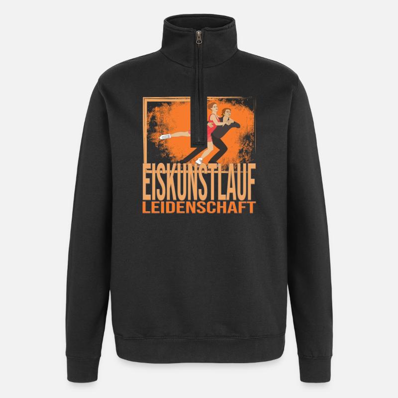 Eiskunstlauf Leidenschaft - Quarter-Zip-Sweatshirt - Schwarz