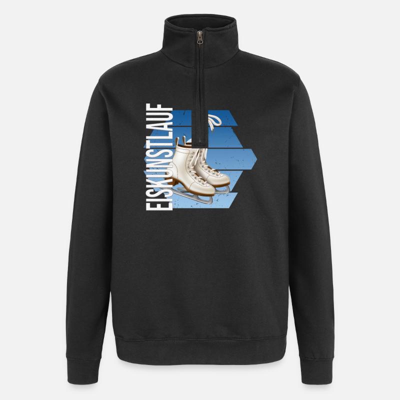 Eiskunstlauf - Quarter-Zip-Sweatshirt - Schwarz
