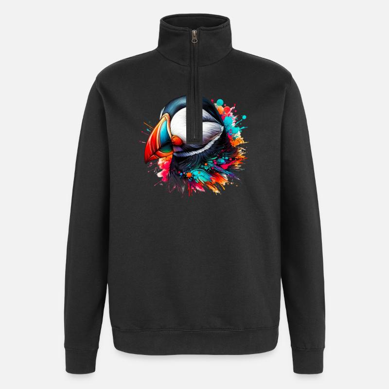 Puffin - Quarter-Zip Sweatshirt - black