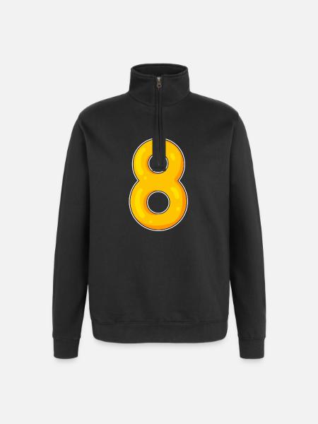 8 Yellow - Quarter-Zip Sweatshirt - black