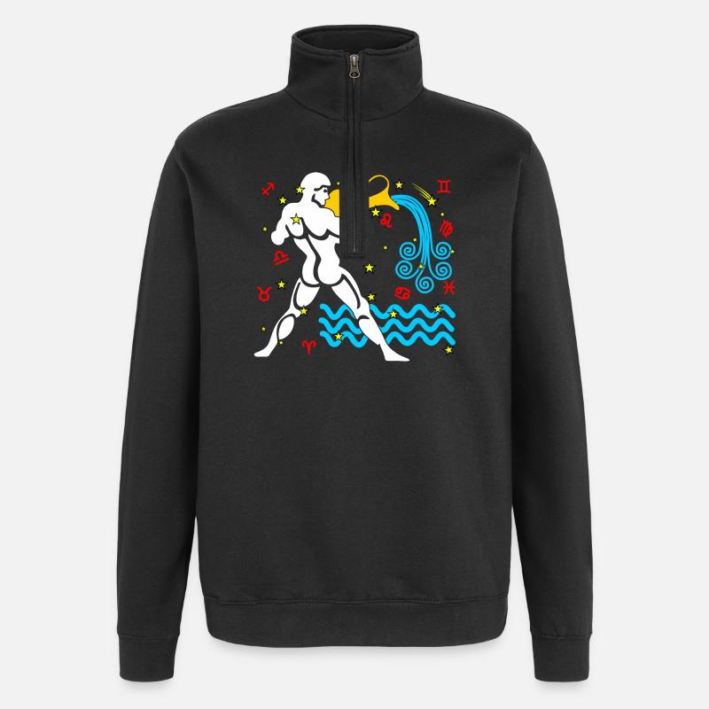 Couleur du Verseau - Sweat à zip 1/4 - noir