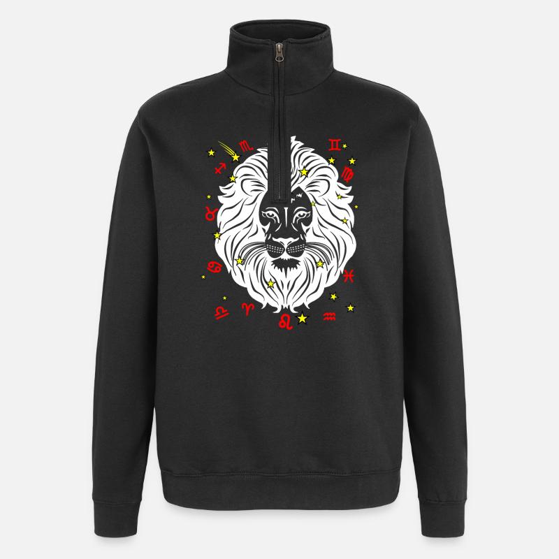 Couleur du lion - Sweat à zip 1/4 - noir