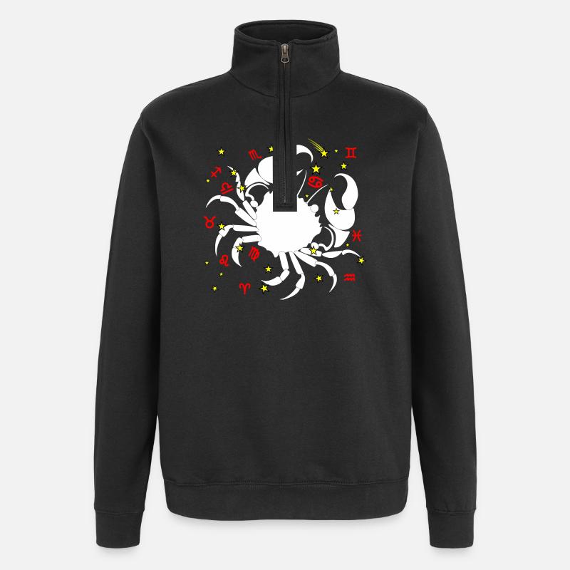 Couleur homard - Sweat à zip 1/4 - noir