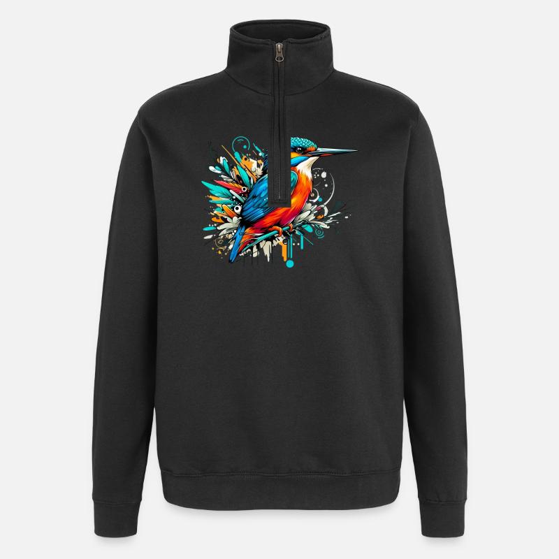 Martin-pêcheur - Sweat à zip 1/4 - noir