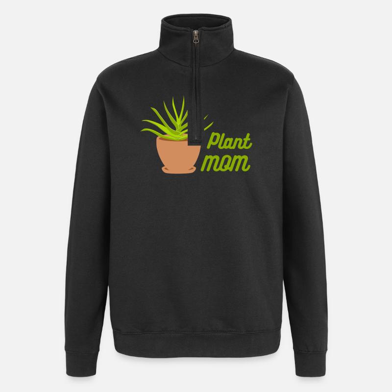 Plante Maman Aloe Pot Illustration - Sweat à zip 1/4 - noir