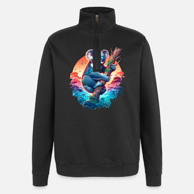 Koala - Quarter-Zip Sweatshirt - black
