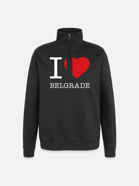 J’AIME BELGRADE Beograd Belgrad - Sweat à zip 1/4 - noir