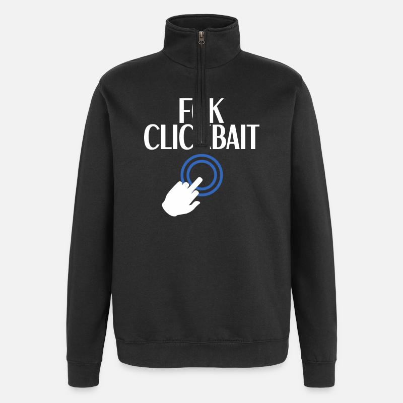 FCK Clickbait - Quarter-Zip Sweatshirt - black