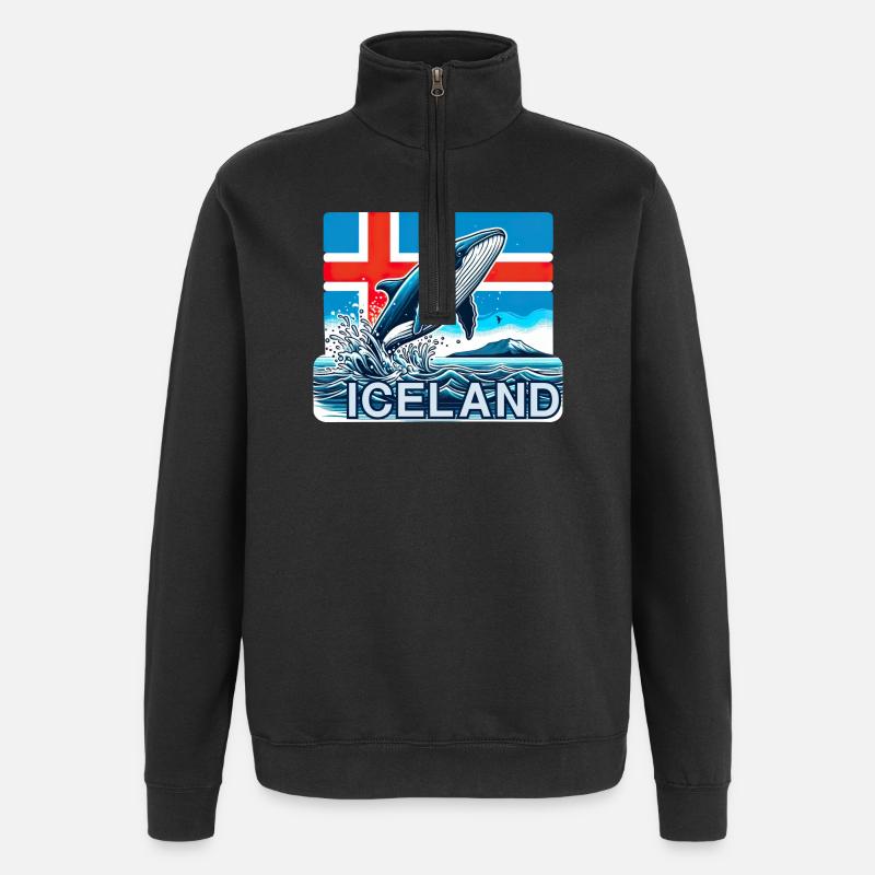 Islande Islande 10 - Sweat à zip 1/4 - noir