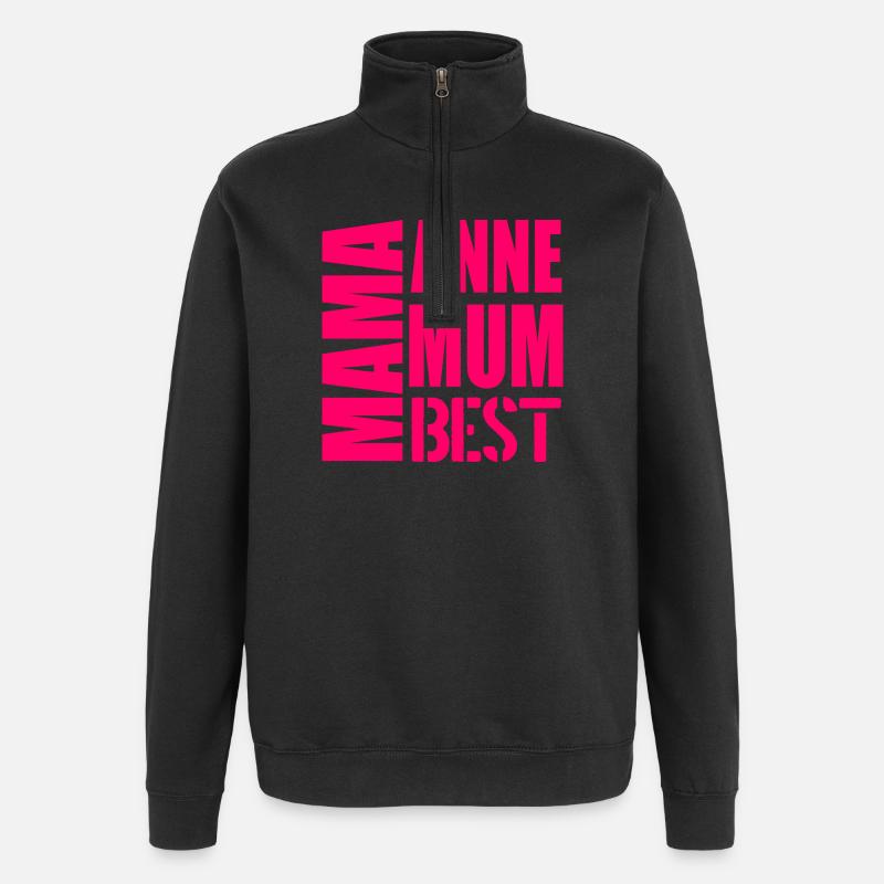 Mother's Day Multilingualism - Quarter-Zip Sweatshirt - black