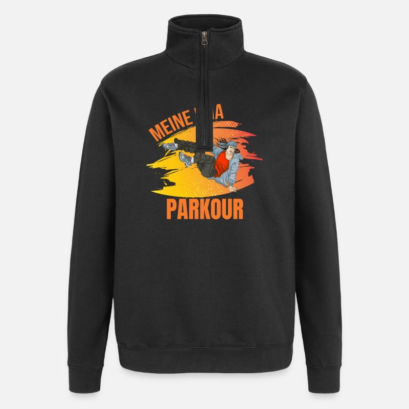 Meine DNA - Parkour - Quarter-Zip-Sweatshirt - Schwarz